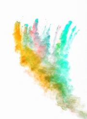 Upward spray of powder coating colors