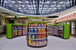 Powder coated store shelving