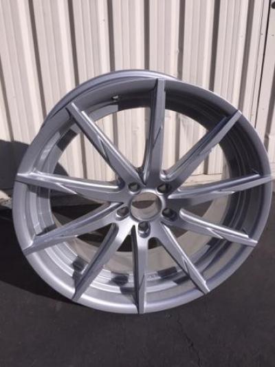 Powder coated silver wheel